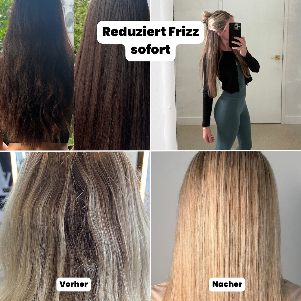 Anwendung von silikonfreiem Haaröl für gepflegte, glänzende Haare