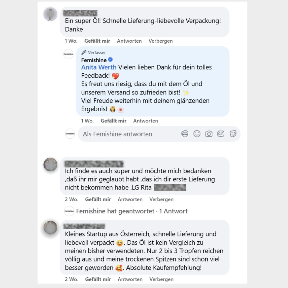 Silikonfreies Haaröl für glänzendes, gesundes Haar - femishine